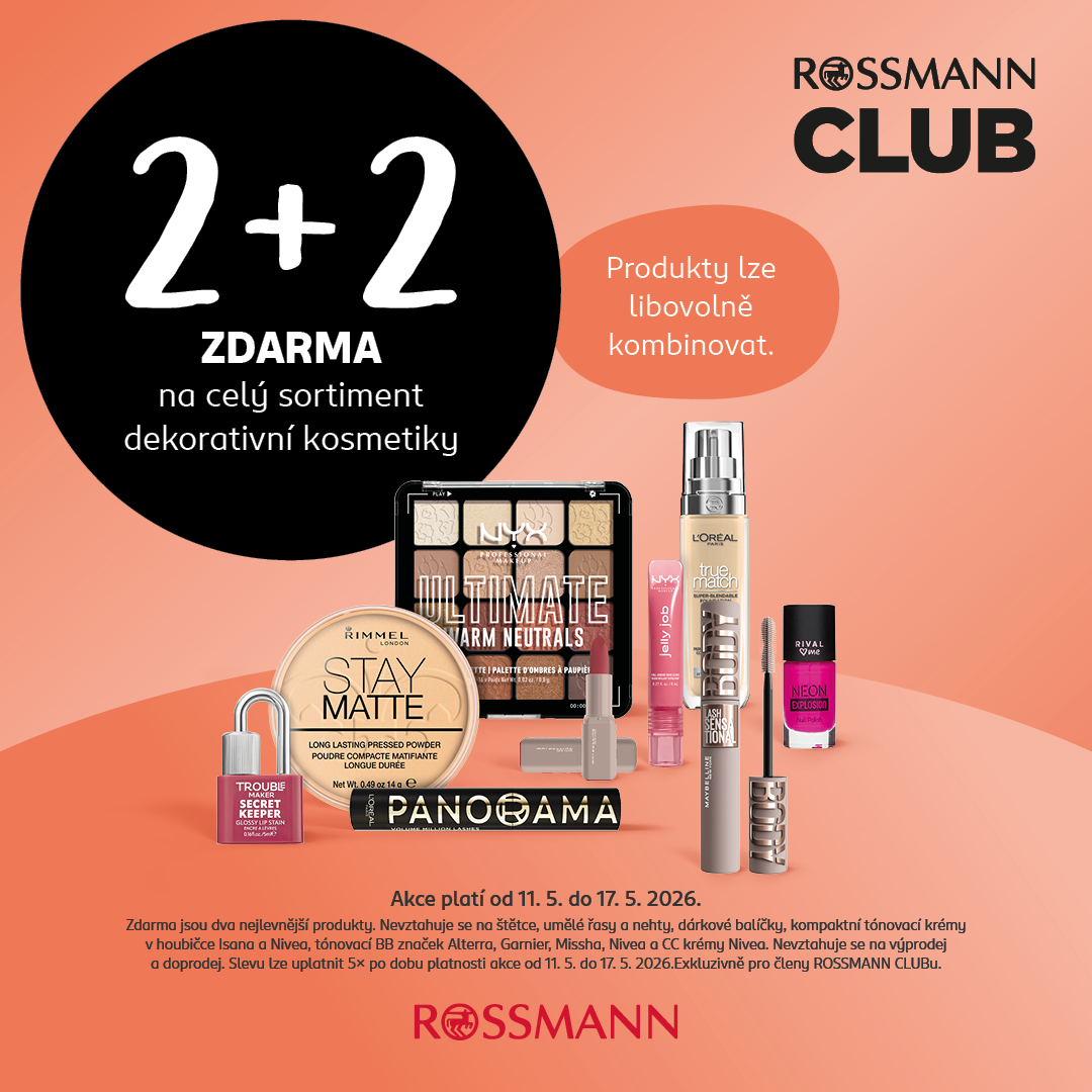 2+2 zdarma na dekorativní kosmetiku